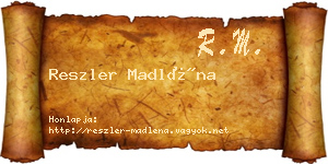 Reszler Madléna névjegykártya